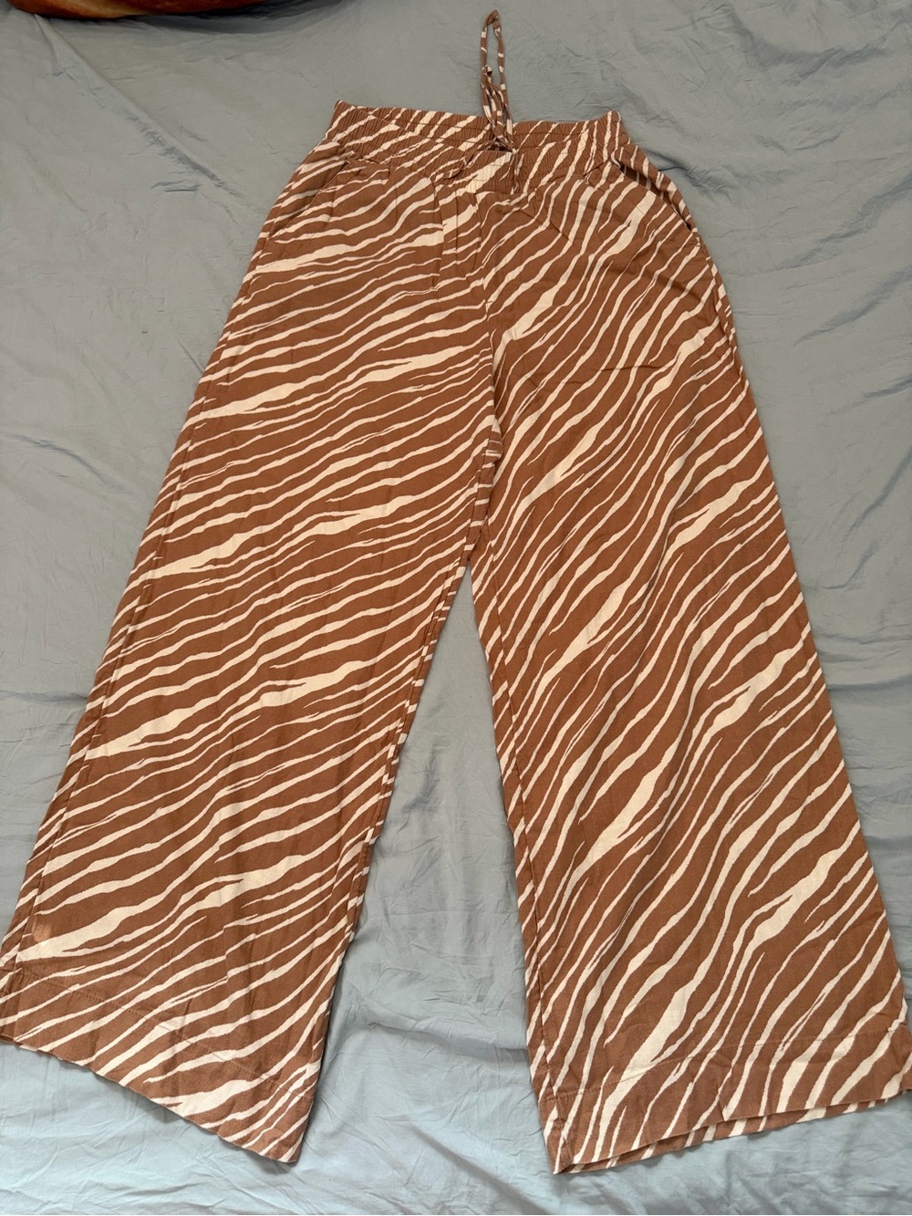 A New Day Target Brown Zebra Print Wide Leg Pants Sz M